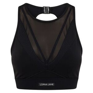 Lorna Jane Black Performance Bra with Mesh Panels